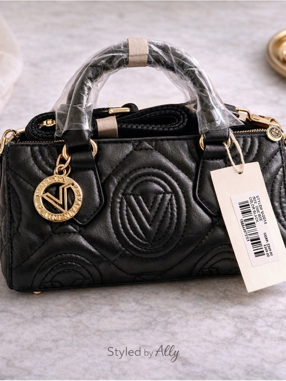 Valentino Orlandi Black Quilted Mini Bag ✨ Gold Hardware NWT Chic Statement